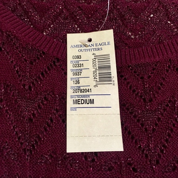 NWT AE Outfitters burgundy metallic sweater dress! - Picture 5 of 8